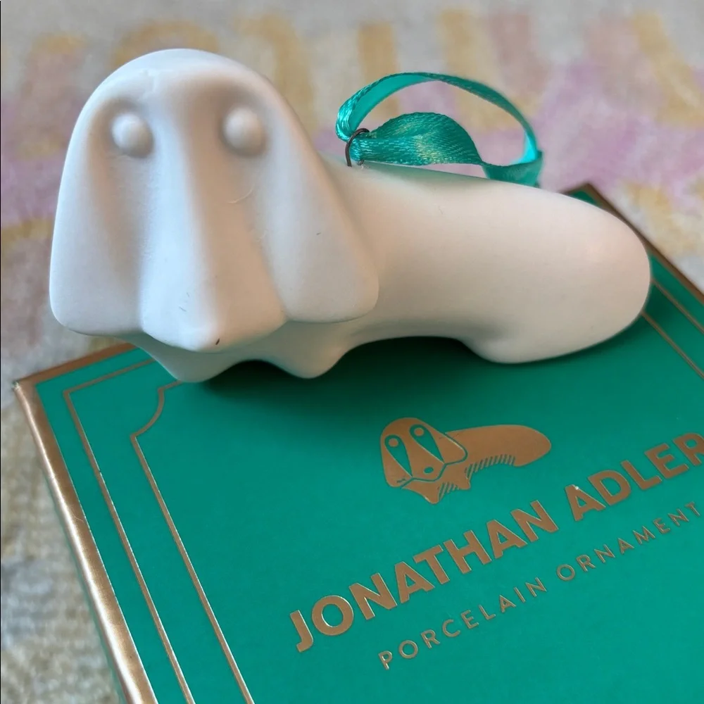 Jonathan Adler Porcelain Ornament HOUND NWT in box
